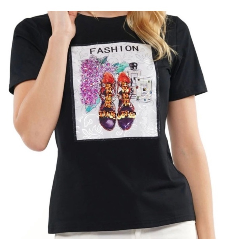 Fashion organic cotton graphic tee